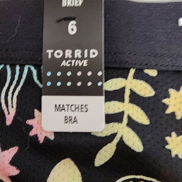 6X 30W Torrid Black Rainbow Active Brief Panty Microfiber Workout Tarot Mystical - Picture 5 of 8
